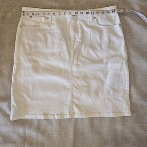 Classic White Denim Skirt